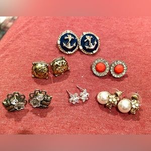 J.Crew & Anthropologie Stud Rhinestone Earrings